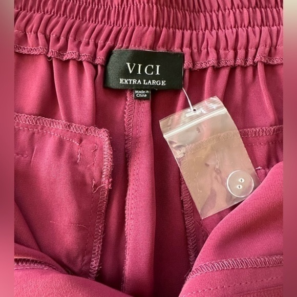 VICI LACEY POCKETED HIGH RISE TROUSERS - PLUM - Picture 8 of 11